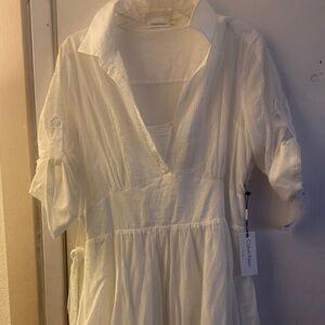 Calvin Klein Cream Long Sleeve Dress